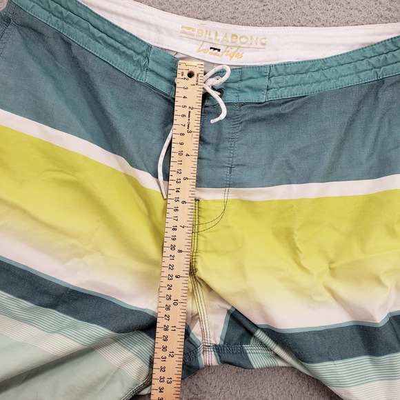 Billabong Shorts Mens 36 Green Multicolor Swim Draw String Logo Outdoors Pockets - Picture 12 of 14